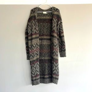 Long cozy patterned sweater